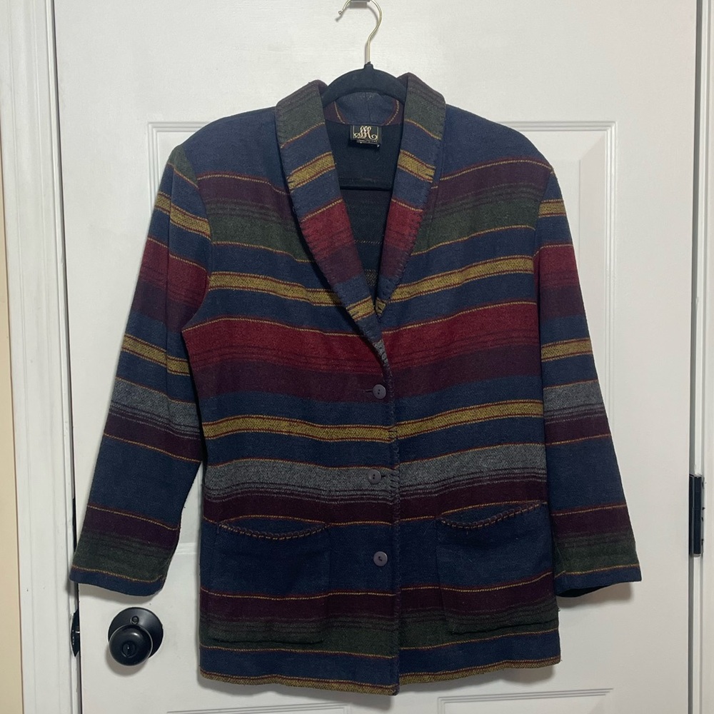 San Moire Striped Blazer